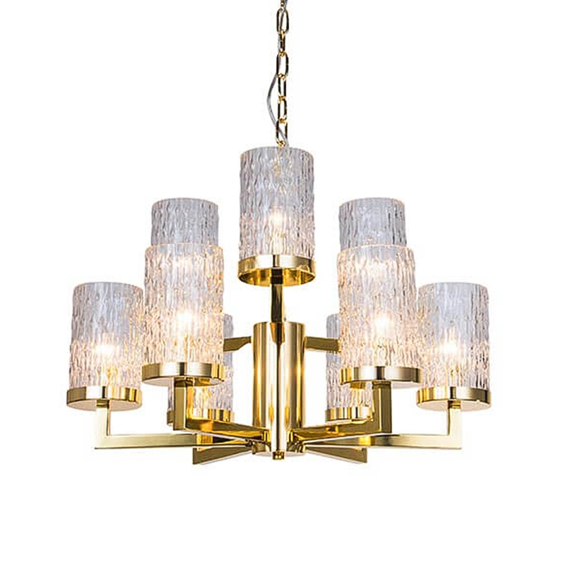 Люстра Estebe Glass Gold Chandelier 9 Прозрачный Золотой в Омске | Loft Concept 