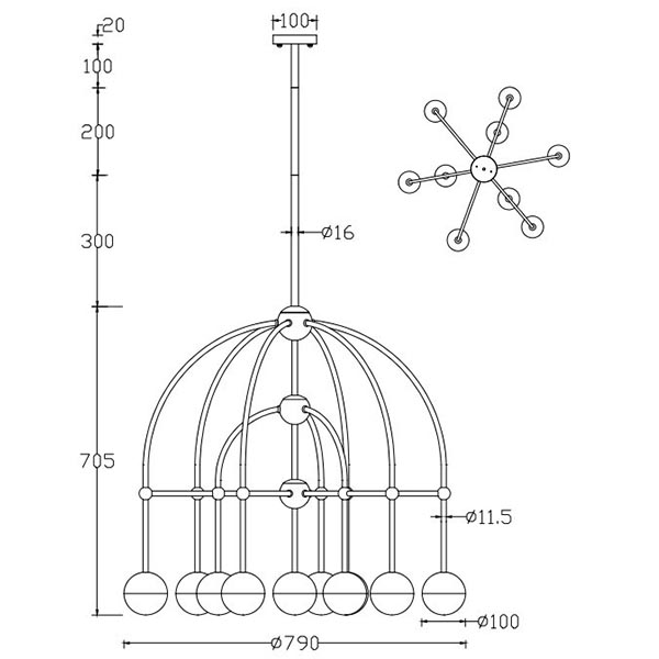 Люстра Heidy Chrome Chandelier 10 в Омске