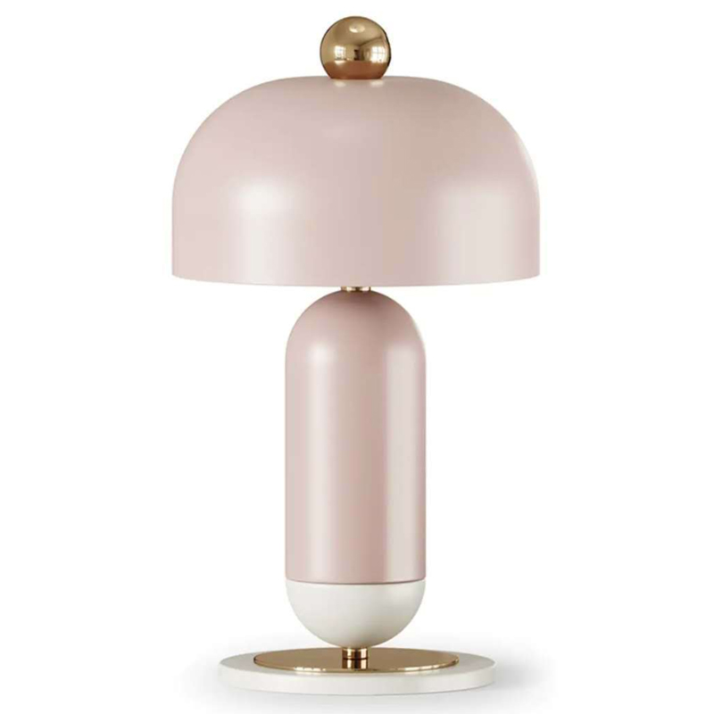 Meet Table lamp pink  Розовый пастельный Латунь в Омске | Loft Concept 