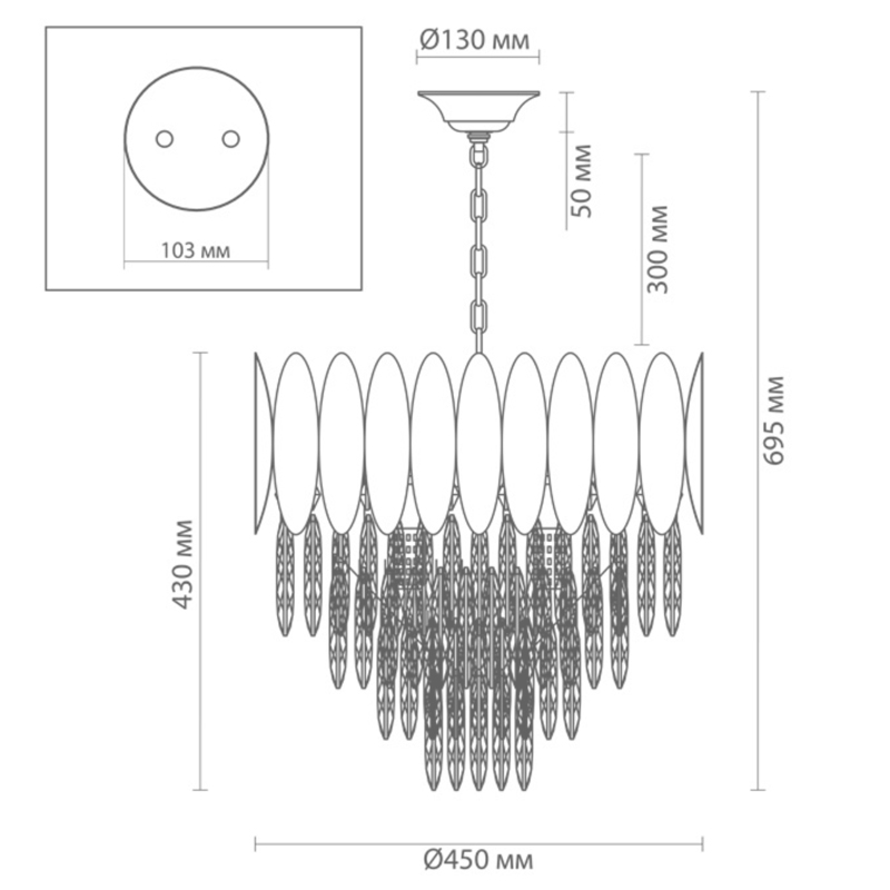 Люстра KEBO KING CHANDELIER four cascades D 45 в Омске