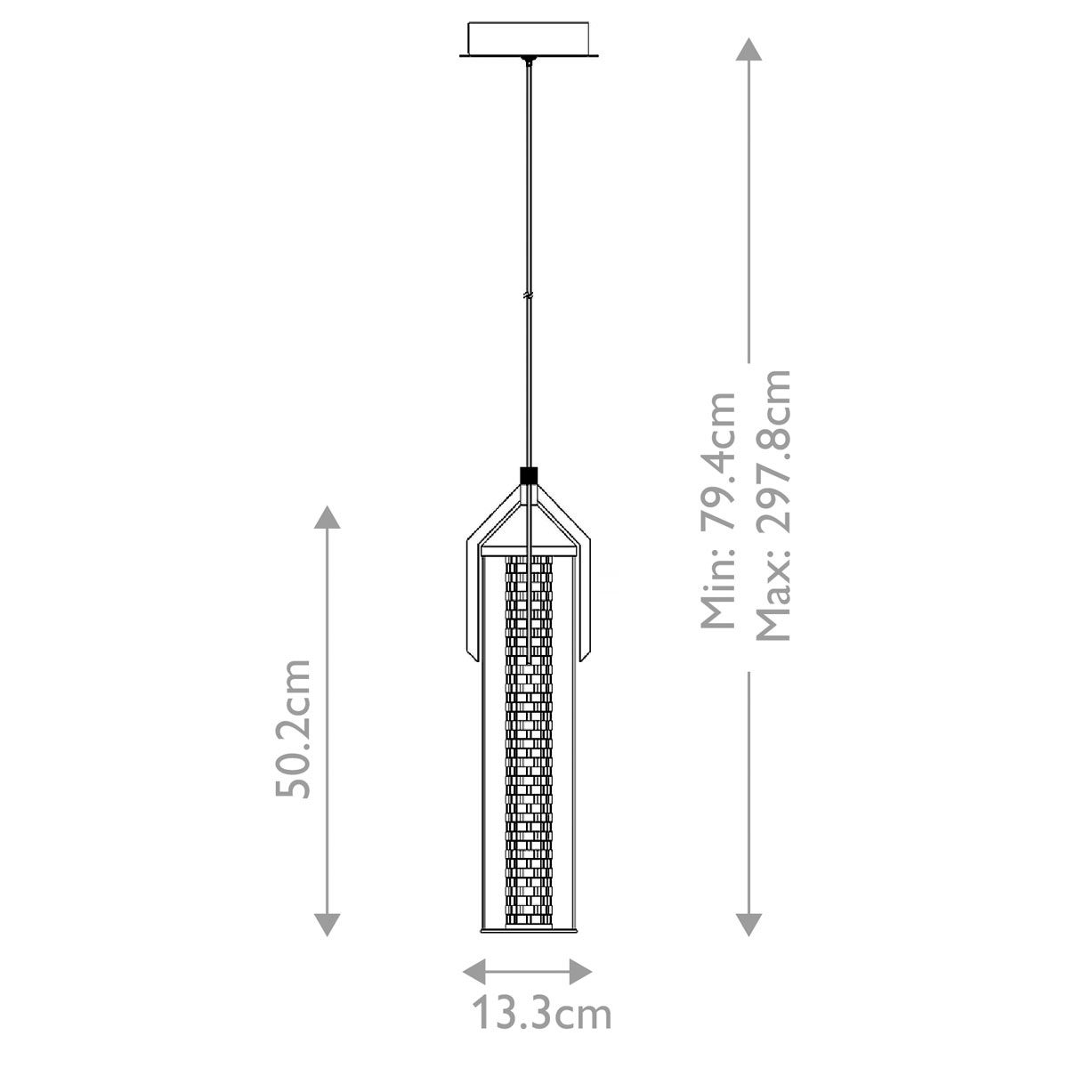 Подвесной светильник хромированного цвета с прозрачным цилиндрическим стеклянным плафоном Eurofase в Омске