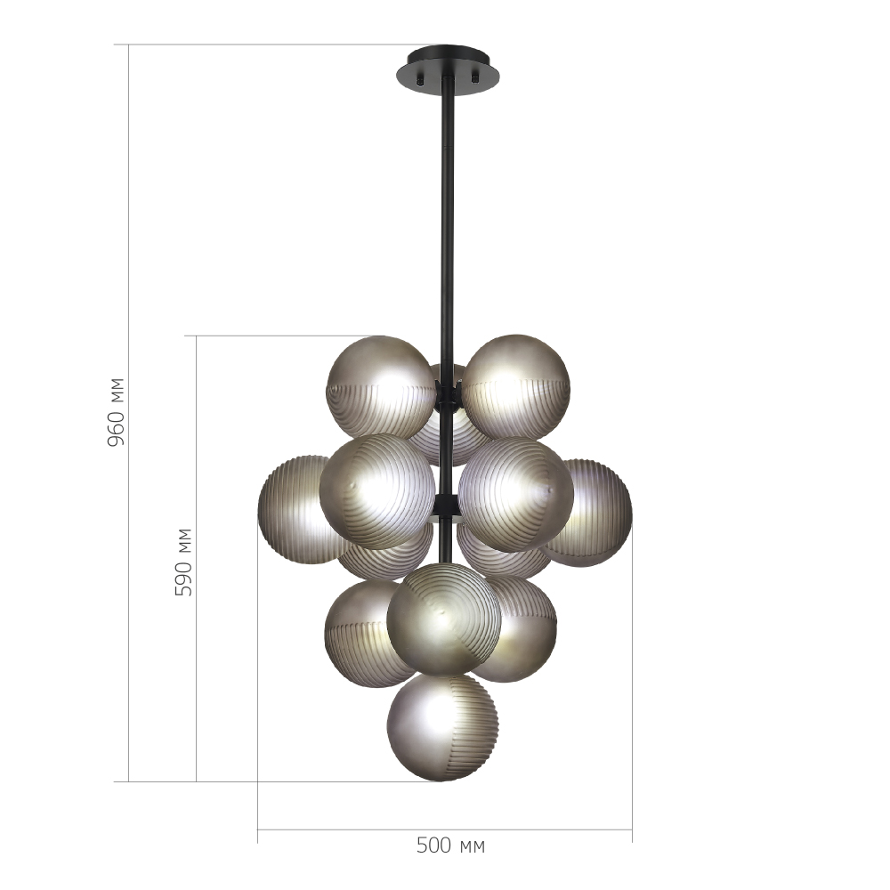 Люстра в форме виноградой грозди Inflorescence в Омске