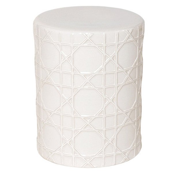 Керамический табурет Cane Garden Stool - White Белый в Омске | Loft Concept 