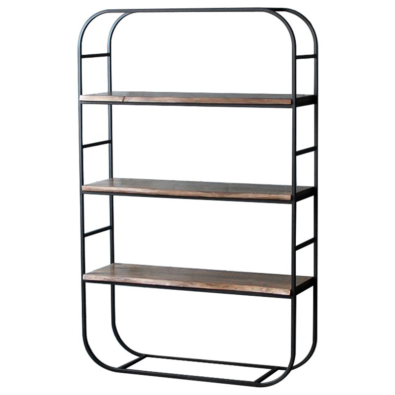 Стеллаж Holman Industrial Metal Rust Rack Черный Коричневый в Омске | Loft Concept 