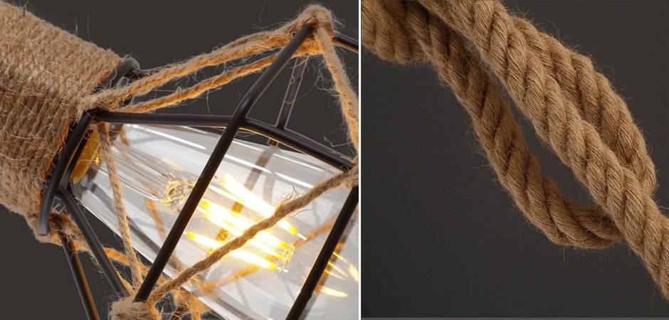 Подвесной светильник LOFT ROPE CHANDELIER CAGE Mono Подвесной светильник LOFT ROPE CHANDELIER CAGE Mono - Loft-Concept в Омске
