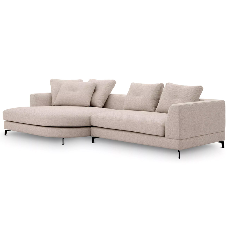 Диван Eichholtz Sofa Moderno S Left Бежевый Черный в Омске | Loft Concept 