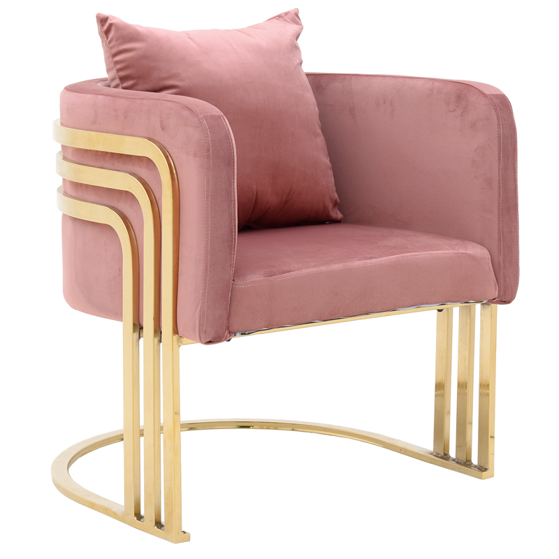 Кресло Custodia Armchair Pink Розовый Глянцевое золото в Омске | Loft Concept 