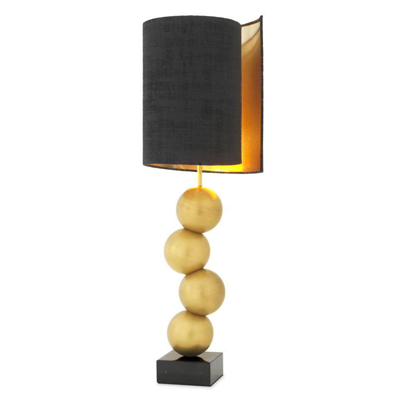 Настольная лампа Eichholtz Table Lamp Aerion Brass Черный Латунь Античная полированная Черный Мрамор Nero в Омске | Loft Concept 