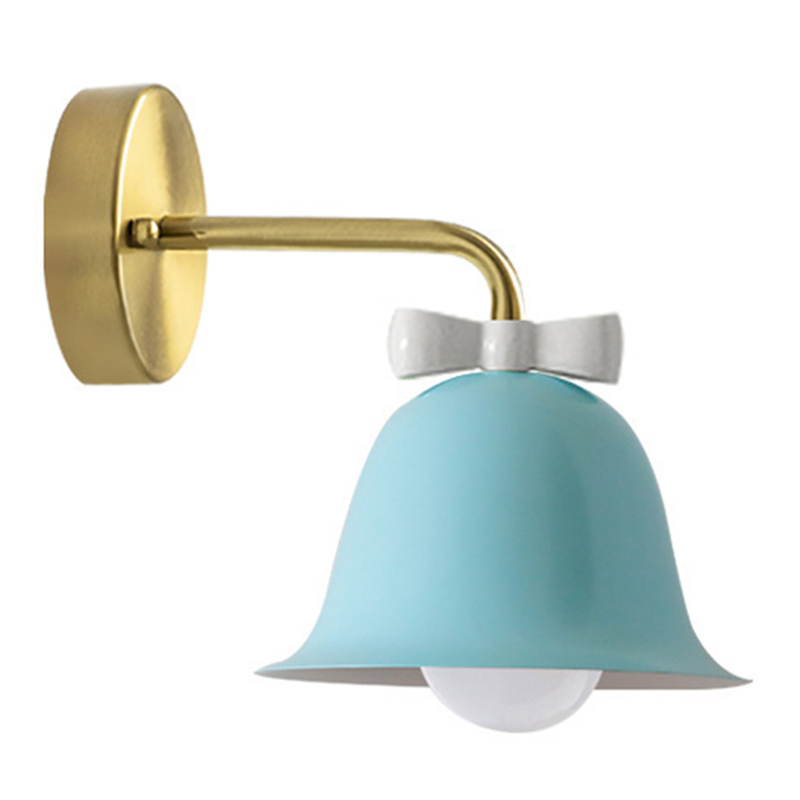 Бра Колокольчик Bell with Bow Blue Wall Lamp Голубой Золотой Голубой Белый в Омске | Loft Concept 