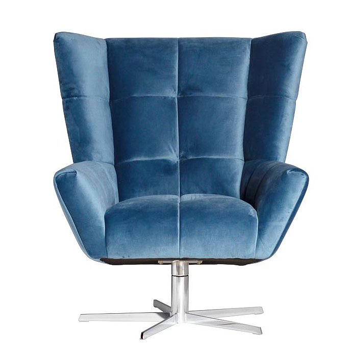 Кресло вращающееся Lord Armchair blue Синий в Омске | Loft Concept 