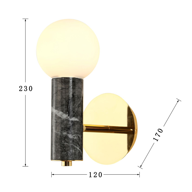 Бра с декором под черный мрамор Shaw Marble в Омске