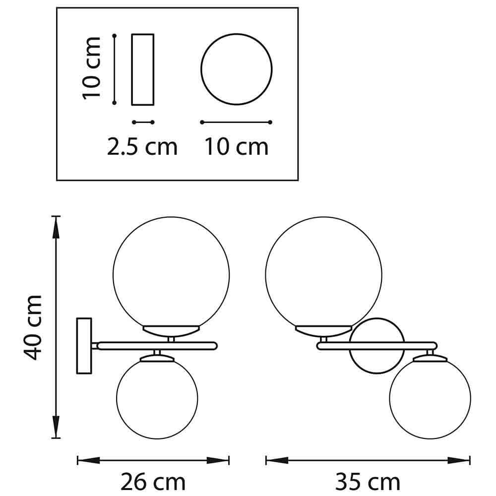 Бра Bubbles on Ring Sconces Black в Омске