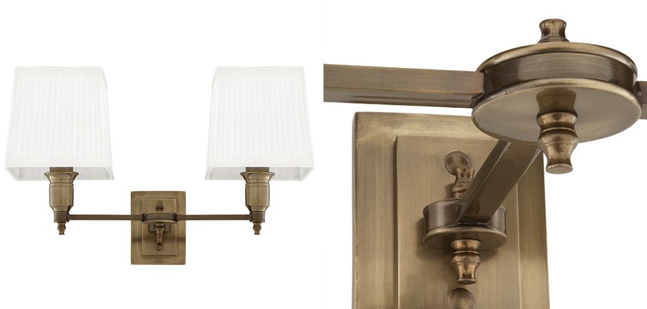 Бра Wall Lamp Lexington Double Brass+White Бра Wall Lamp Lexington Double Brass+White - Loft-Concept в Омске