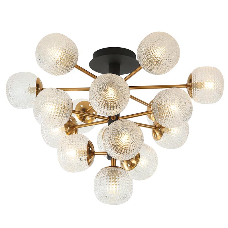 Потолочный светильник Barrett Ceiling Lamp matt Белое матовое стекло Латунь в Омске | Loft Concept 