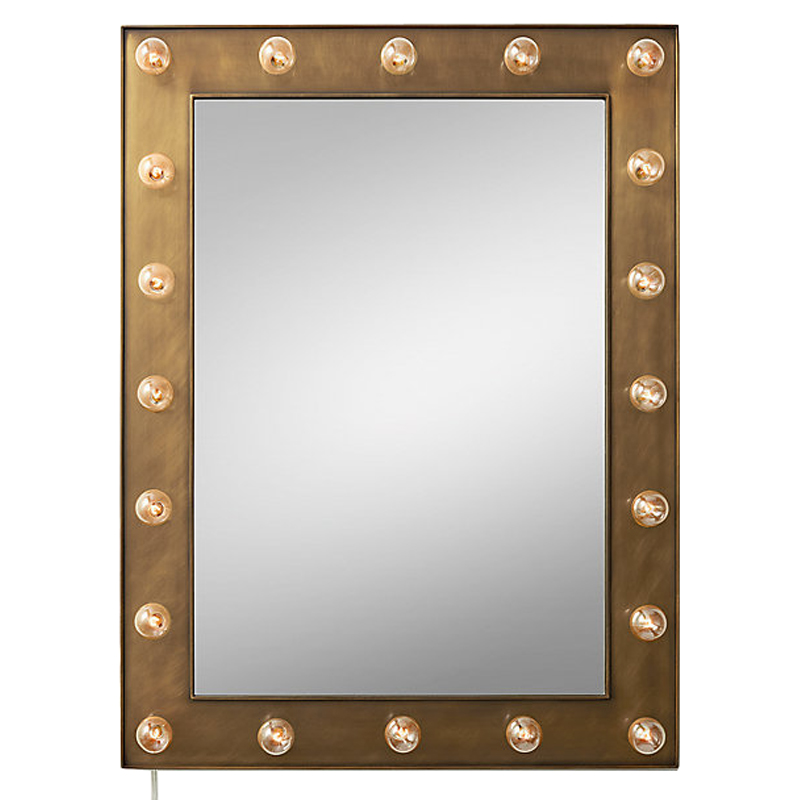 Зеркало с подсветкой Restoration Hardware ILLUMINATED Mirror brass Латунь сатинированная в Омске | Loft Concept 