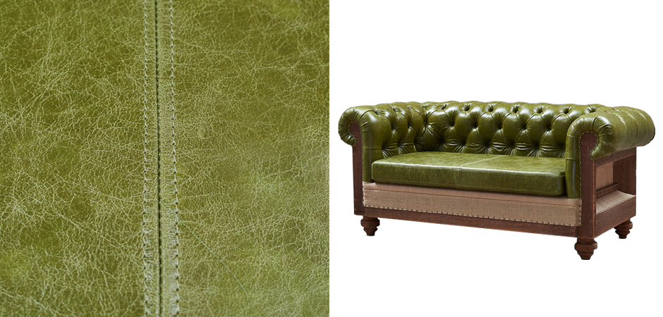 Диван Deconstructed Chesterfield Sofa double green leather Диван Deconstructed Chesterfield Sofa double green leather - Loft-Concept в Омске