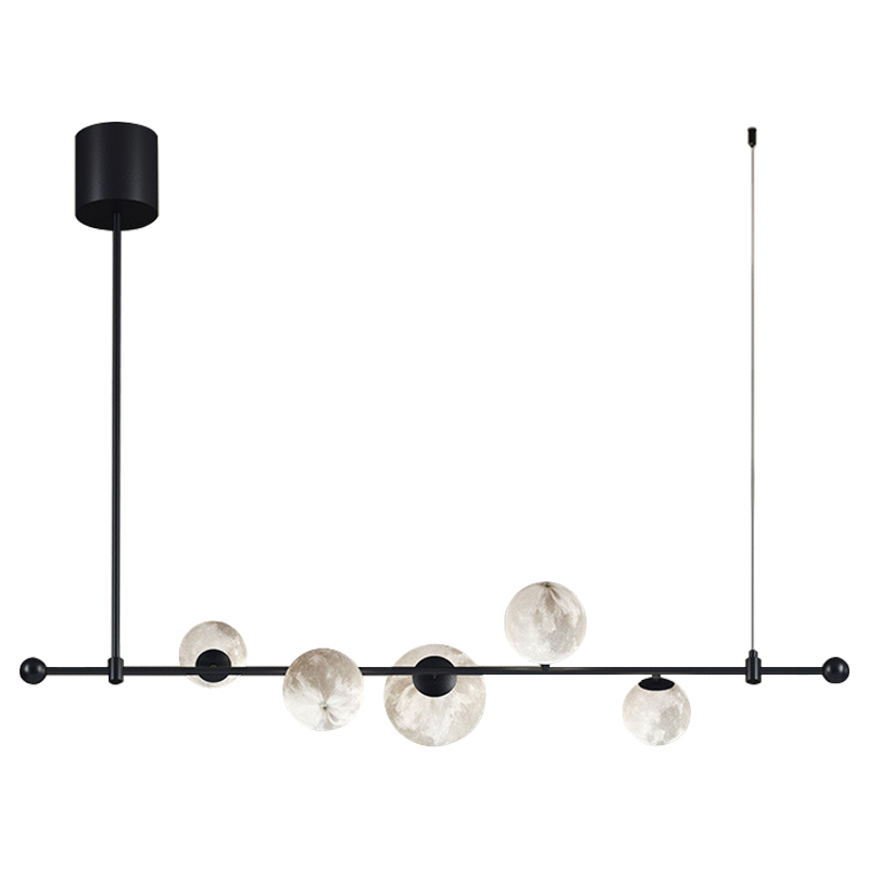 Светильник Tech Lighting Modern Rail Geometric Linear Suspension 5 Black Черный Белый в Омске | Loft Concept 