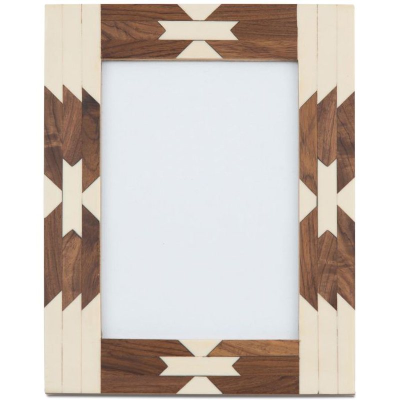 Фоторамка кость Beige Indian Wood Bone Inlay photo frame Бежевый Коричневый в Омске | Loft Concept 