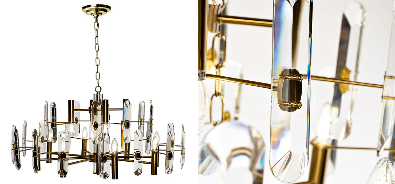 Люстра в стиле прозрачного стекла Elzada - фото