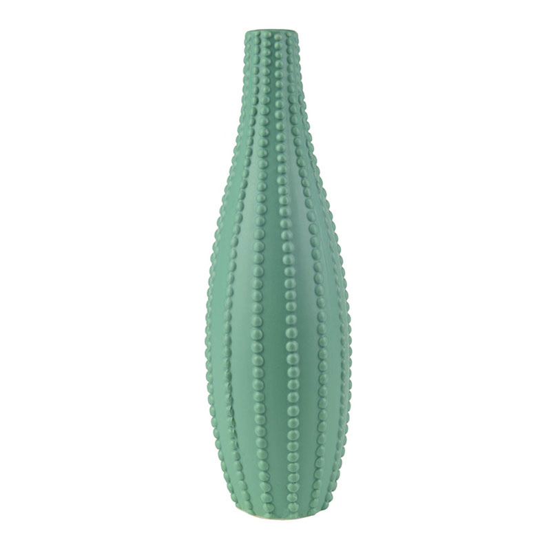 Ваза Ribbed Vase Narrow Throat turquoise 34 Бирюзовый в Омске | Loft Concept 