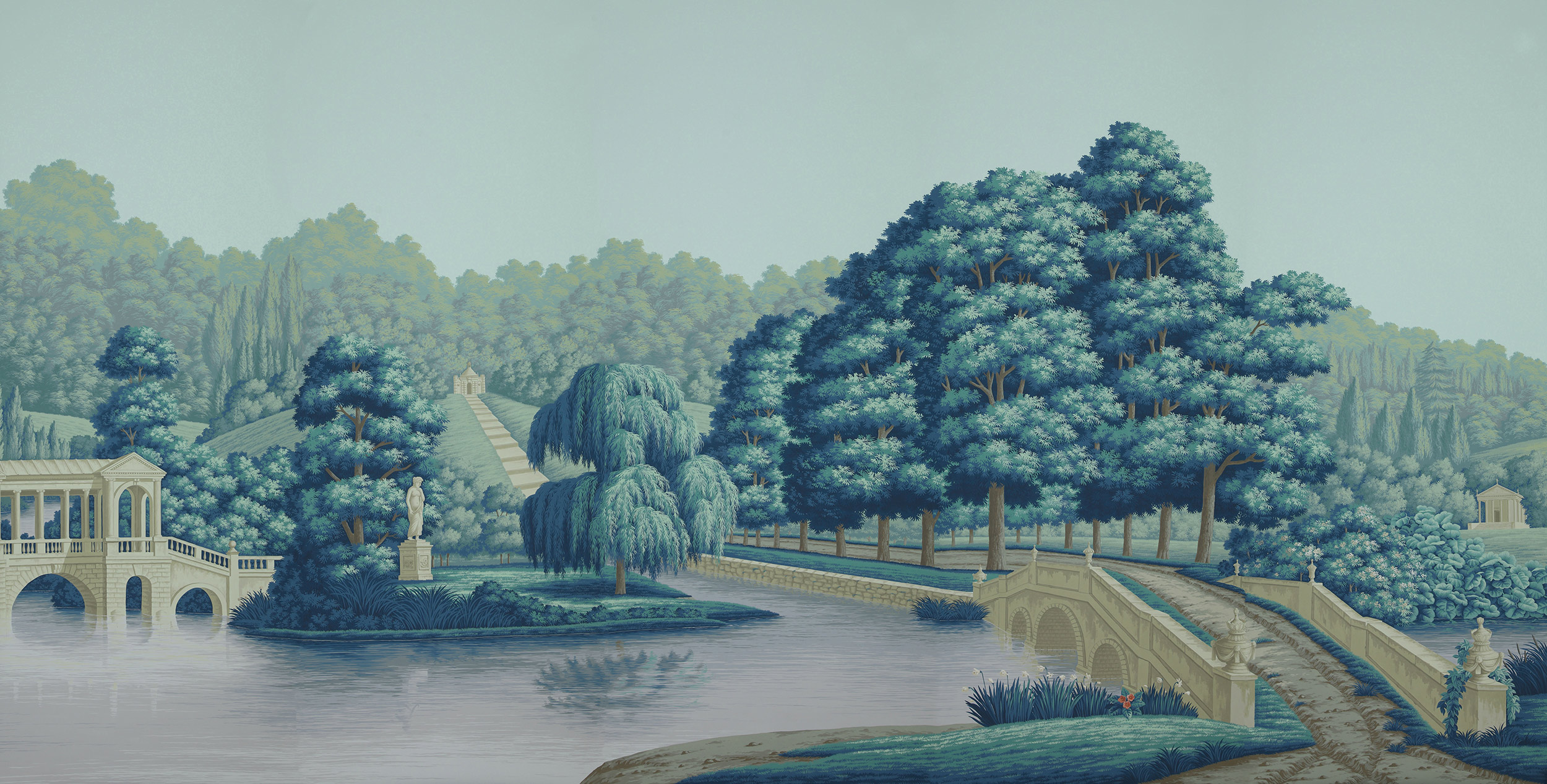 Обои ручная роспись English Landscape Special Colourway on scenic paper Обои ручная роспись English Landscape Special Colourway on scenic paper - постер Loft-Concept в Омске