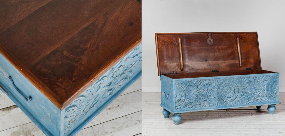 Сундук из массива манго большой Blue Mango Сундук из массива манго большой Blue Mango - Loft-Concept в Омске