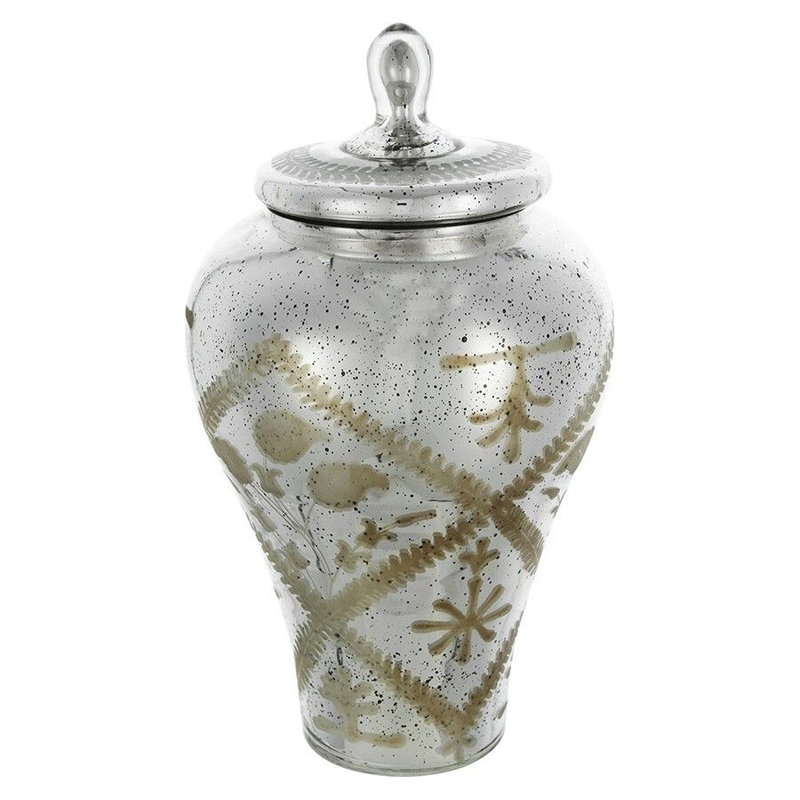 Ваза из стекла с крышкой и декоративными узорами Chinoiserie Ceramics Бежевый Античное зеркальное стекло Ваза из стекла с крышкой и декоративными узорами Chinoiserie Ceramics Бежевый Античное зеркальное стекло в Омске | Loft Concept