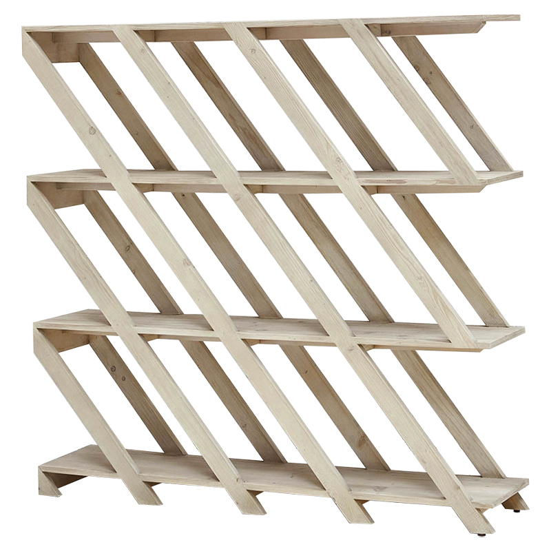 Стеллаж Diagonal Loft Wood Rack Древесина ivory ( слоновая кость ) в Омске | Loft Concept 