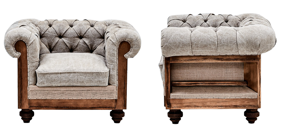 Кресло Deconstructed Chesterfield Armchair Gray Кресло Deconstructed Chesterfield Armchair Gray - Loft-Concept в Омске