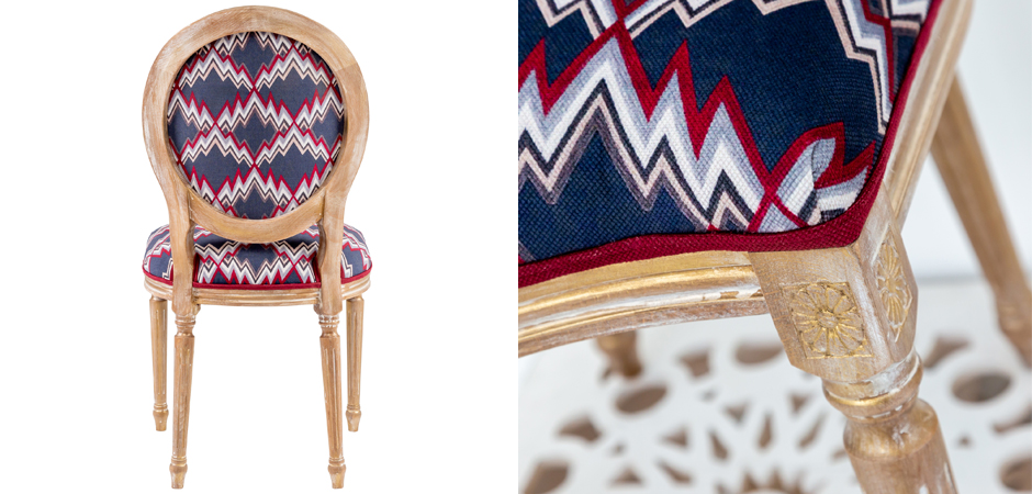 Стул Ikat Pattern с золотой патиной Стул Ikat Pattern с золотой патиной - Loft-Concept в Омске