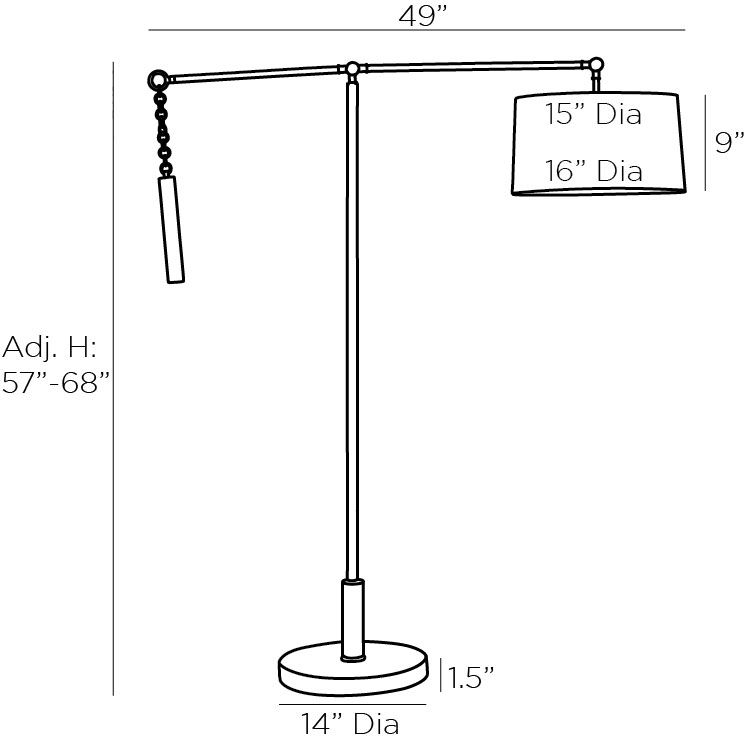 Торшер Arteriors NEWARK FLOOR LAMP Black в Омске