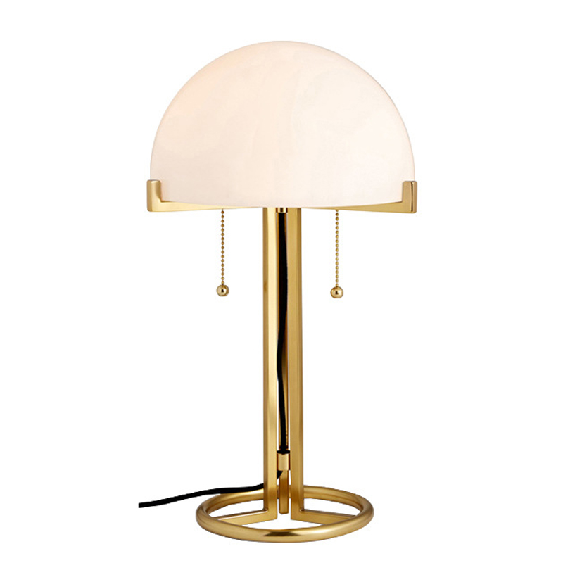 Настольная лампа White Dome Table Lamp Глянцевое золото Белый в Омске | Loft Concept 