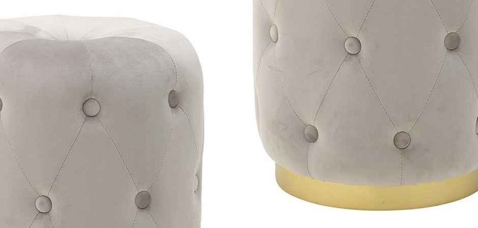 Пуф Capitone Gold Stripe Gray - Loft-Concept в Омске