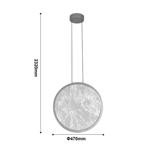 Светодиодный подвесной светильник круглой формы с металлической рамой золотого цвета Marble Glow 47 в Омске