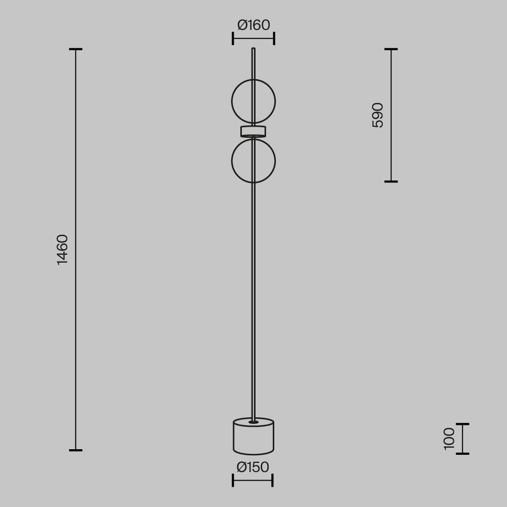 Напольный торшер светодионый Double Moon 3000К 15Вт в Омске