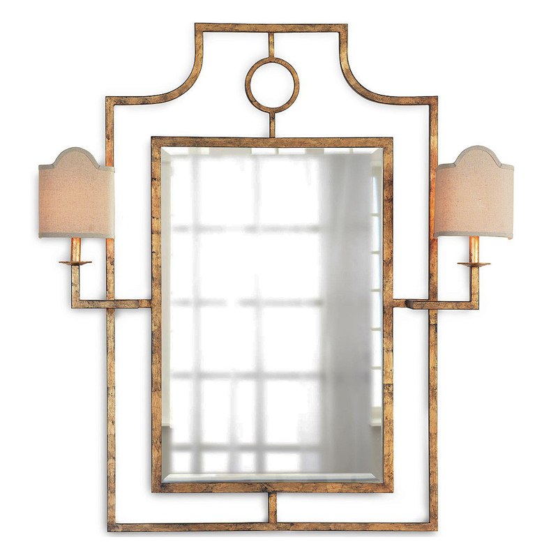 Зеркало с бра Mirror with Sconces Dairile Gold Золотой в Омске | Loft Concept 