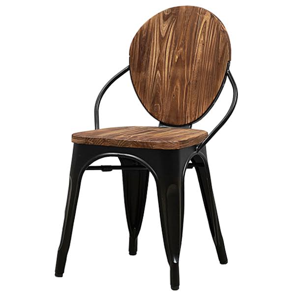 Стул Tolix chair Wooden Black Дуб темный Черный в Омске | Loft Concept 