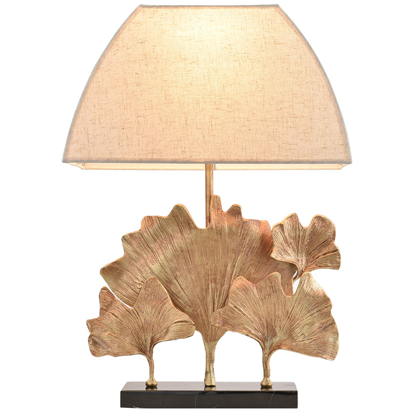 Настольная лампа Ginkgo Table lamp Молочный Латунь Черный в Омске | Loft Concept 