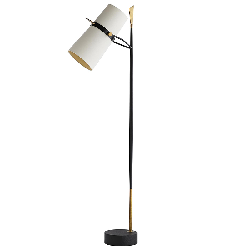 Торшер Arteriors YASMIN FLOOR LAMP Латунь Белый Черный в Омске | Loft Concept 