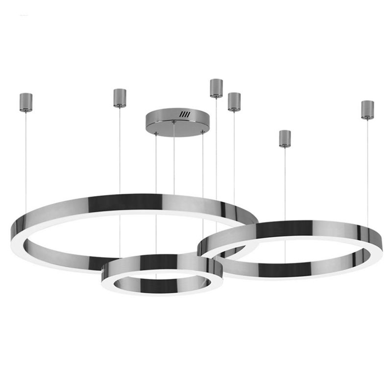 Люстра 3 Nickel Ring Horizontal Никель в Омске | Loft Concept 