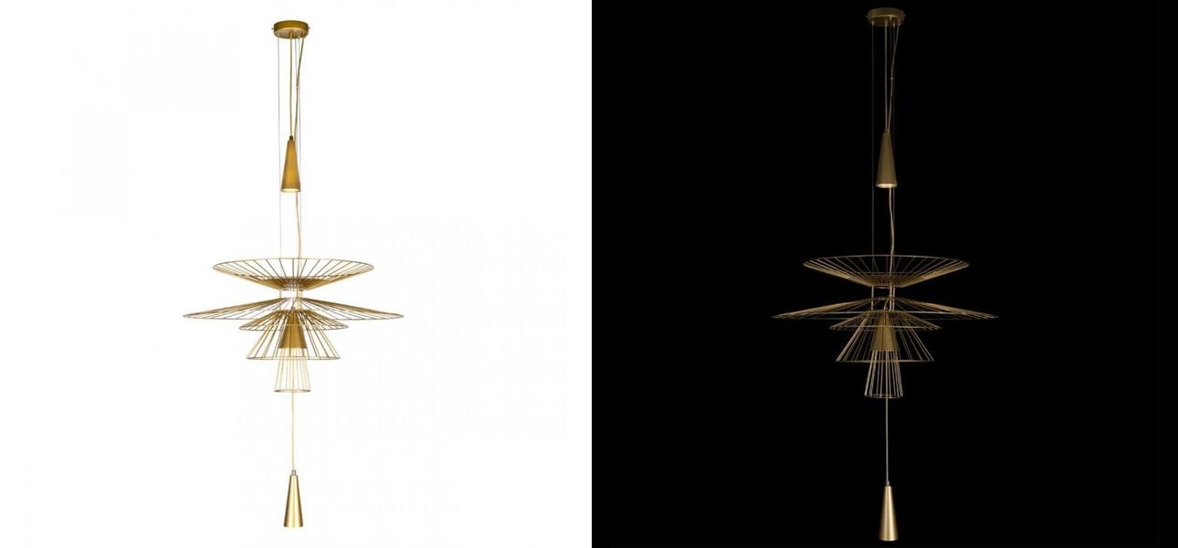 Люстра с металлическим плафоном Shade Metal Chandelier 100 см - фото №1