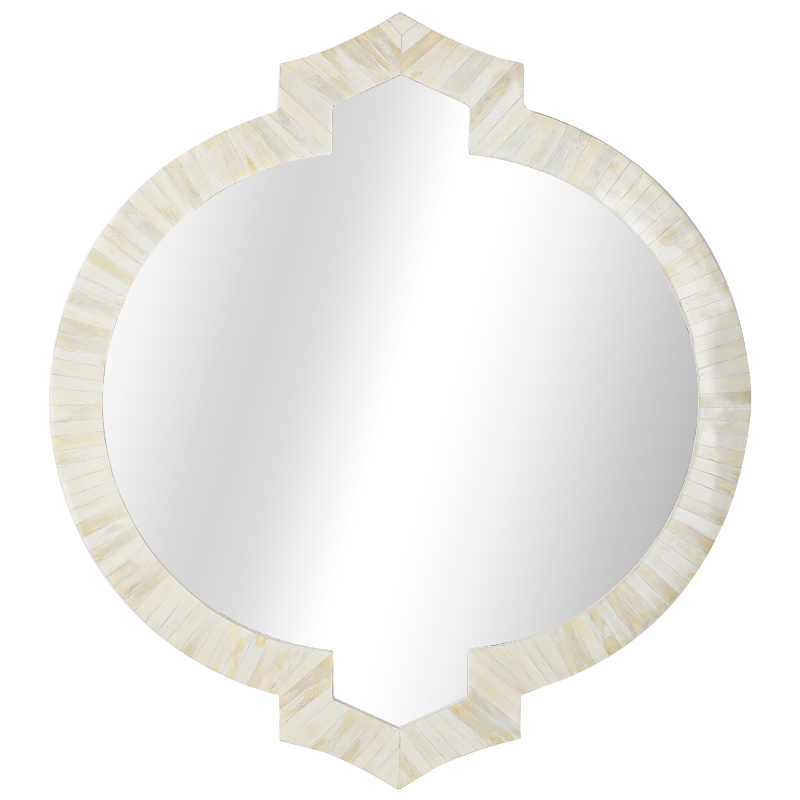 Зеркало Bone Inlay Round Mirror white  в Омске | Loft Concept 