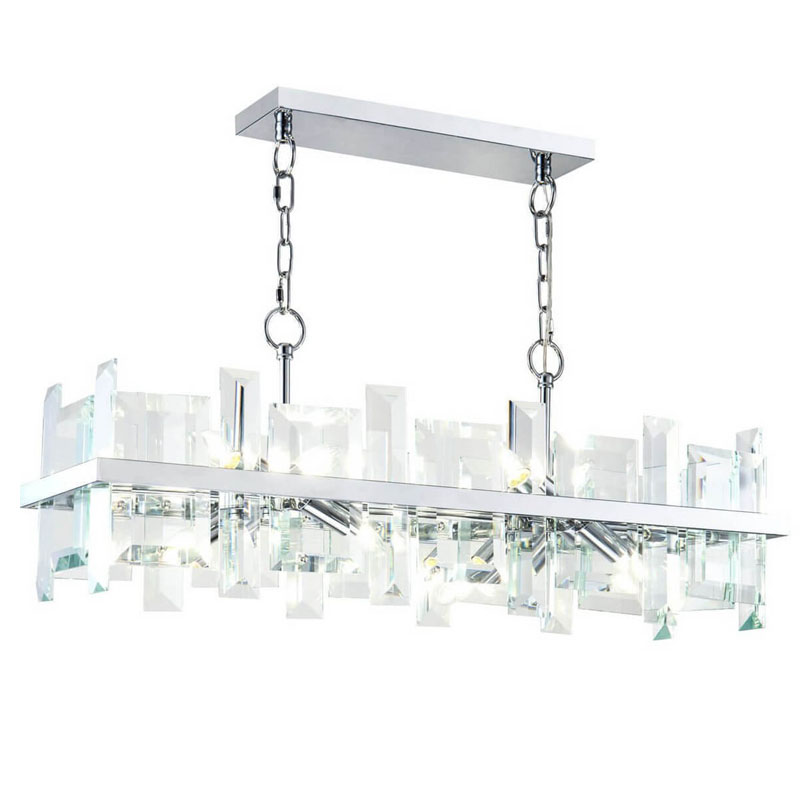 Люстра Harlow Crystal Square Chandelier chrome 8 Хром в Омске | Loft Concept 