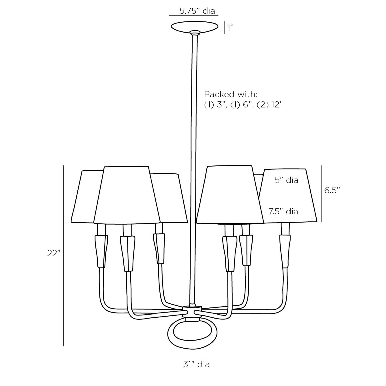 Люстра Arteriors JEREMIAH CHANDELIER в Омске