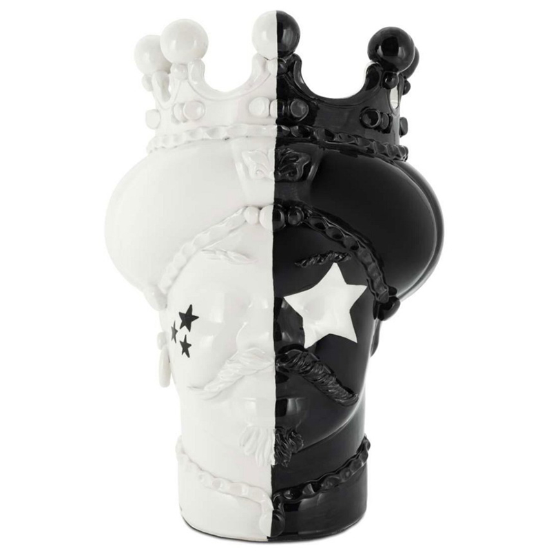 Ваза Vase Moro Man Star Black White Белый Черный в Омске | Loft Concept 