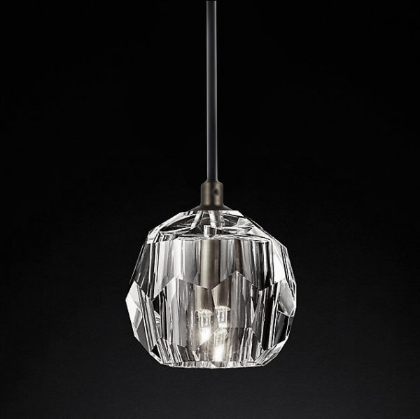 Подвесной светильник Boule De Cristal Single Rod Pendant Chrome Хром в Омске | Loft Concept 