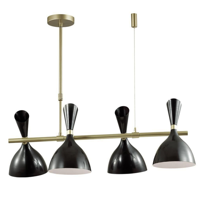 Люстра Duke Chandelier line 4 black Черный матовое золото в Омске | Loft Concept 