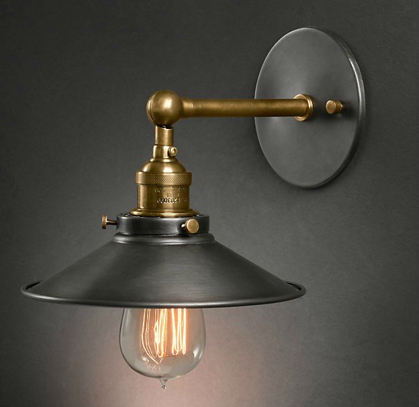 Бра Cone 20th c.Factory filament Черный Бра Cone 20th c.Factory filament Черный в Омске | Loft Concept