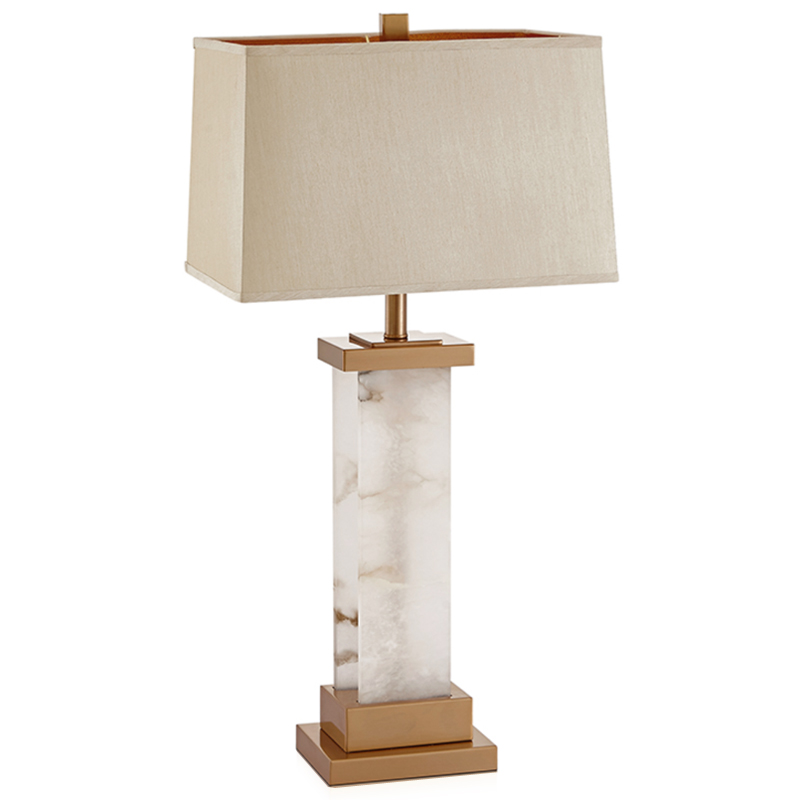 Настольная Лампа Мрамор Table lamp marble two ivory ( слоновая кость ) Латунь в Омске | Loft Concept 