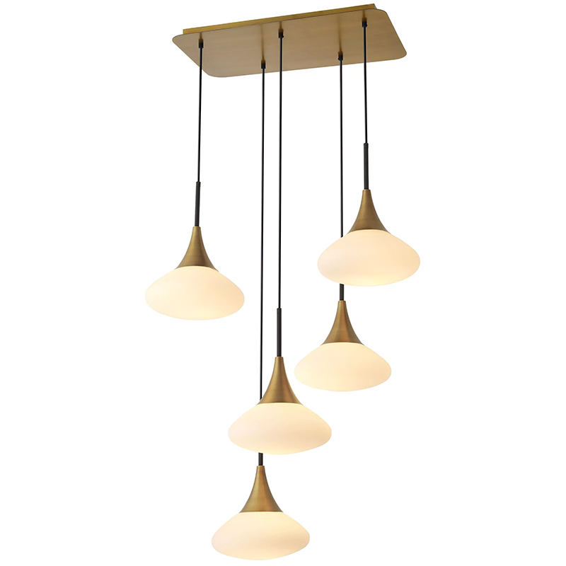 Люстра Eichholtz Chandelier Duco L Белый Латунь в Омске | Loft Concept 